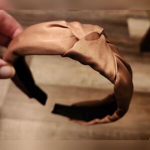Taupe Satin Top Knot Headband